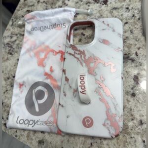 Loopy iPhone 13 Pro Max Rose Marble Matte Edition Righty Case